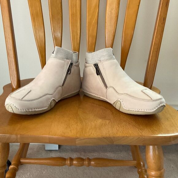 Dbeck Men's Casual Slip-On Bootie High Top Genuine Leather Zipper Boots Fashion - Picture 9 of 12